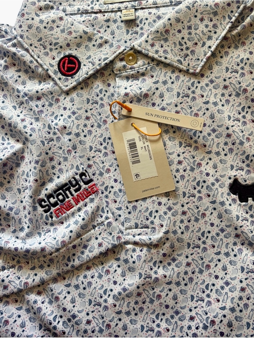 NWT SCOTTY CAMERON GALLERY Circle T Oyster Roast Perform Polo XL  Scotty Dog Wht